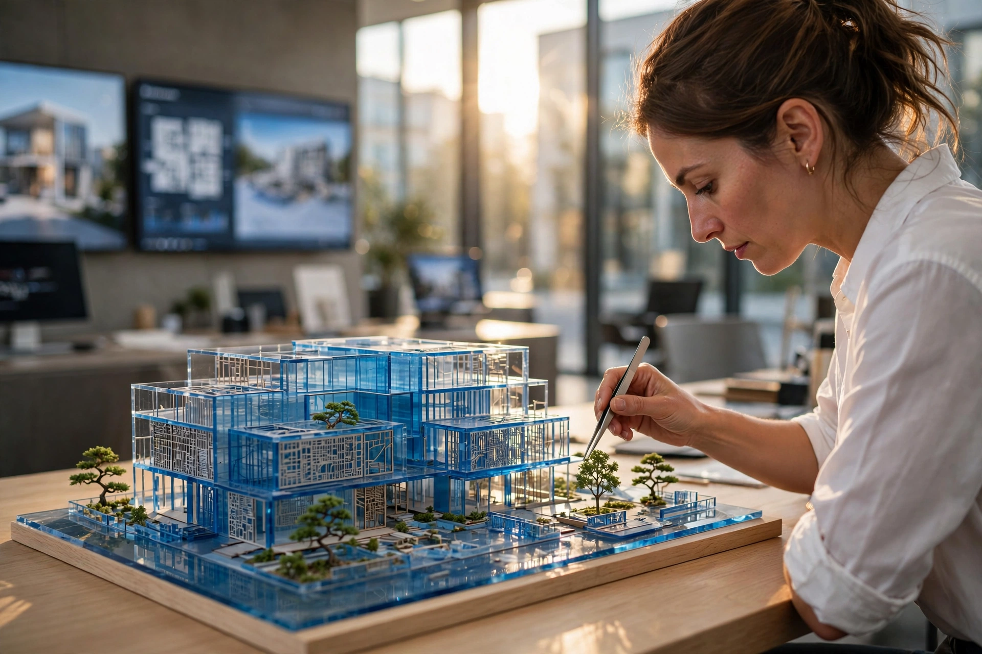 3D architectural model touchscreen display