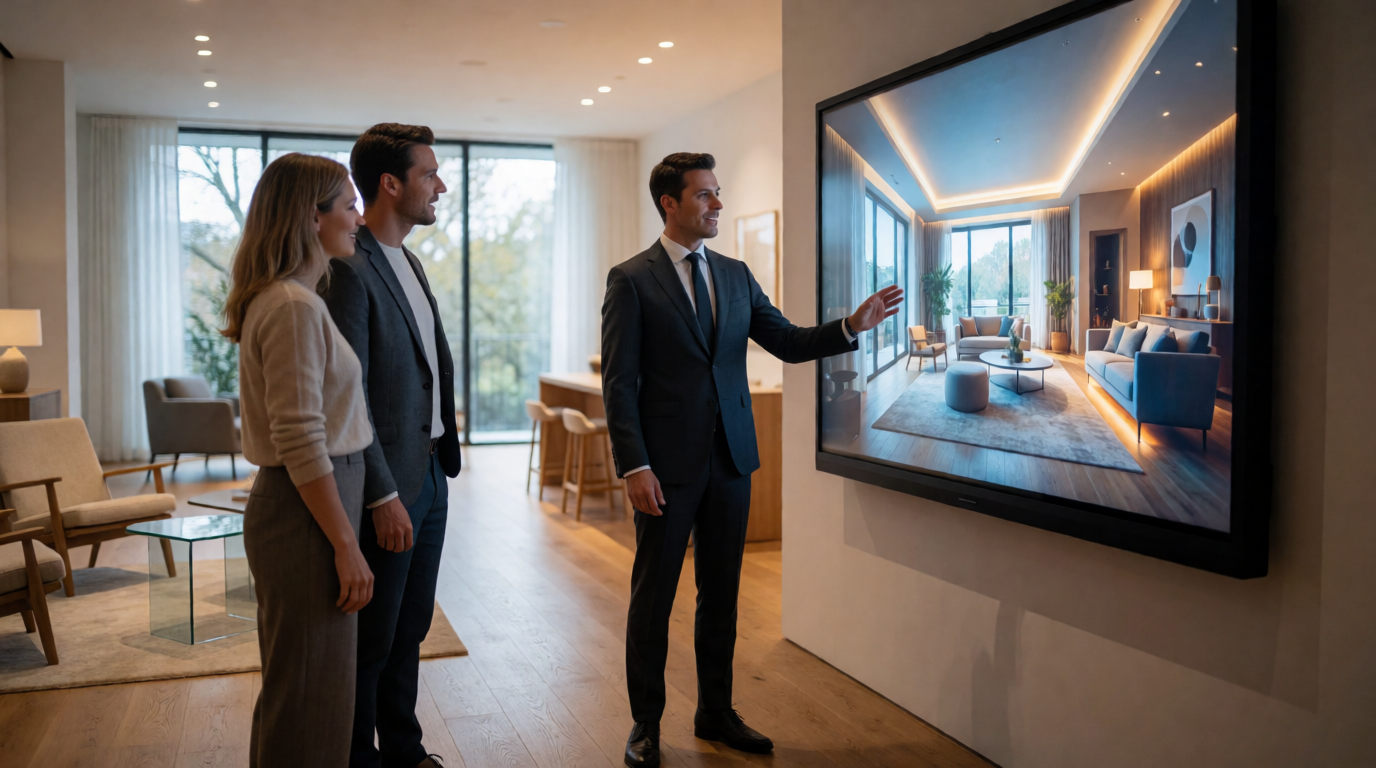 luxury real estate sales showroom modern