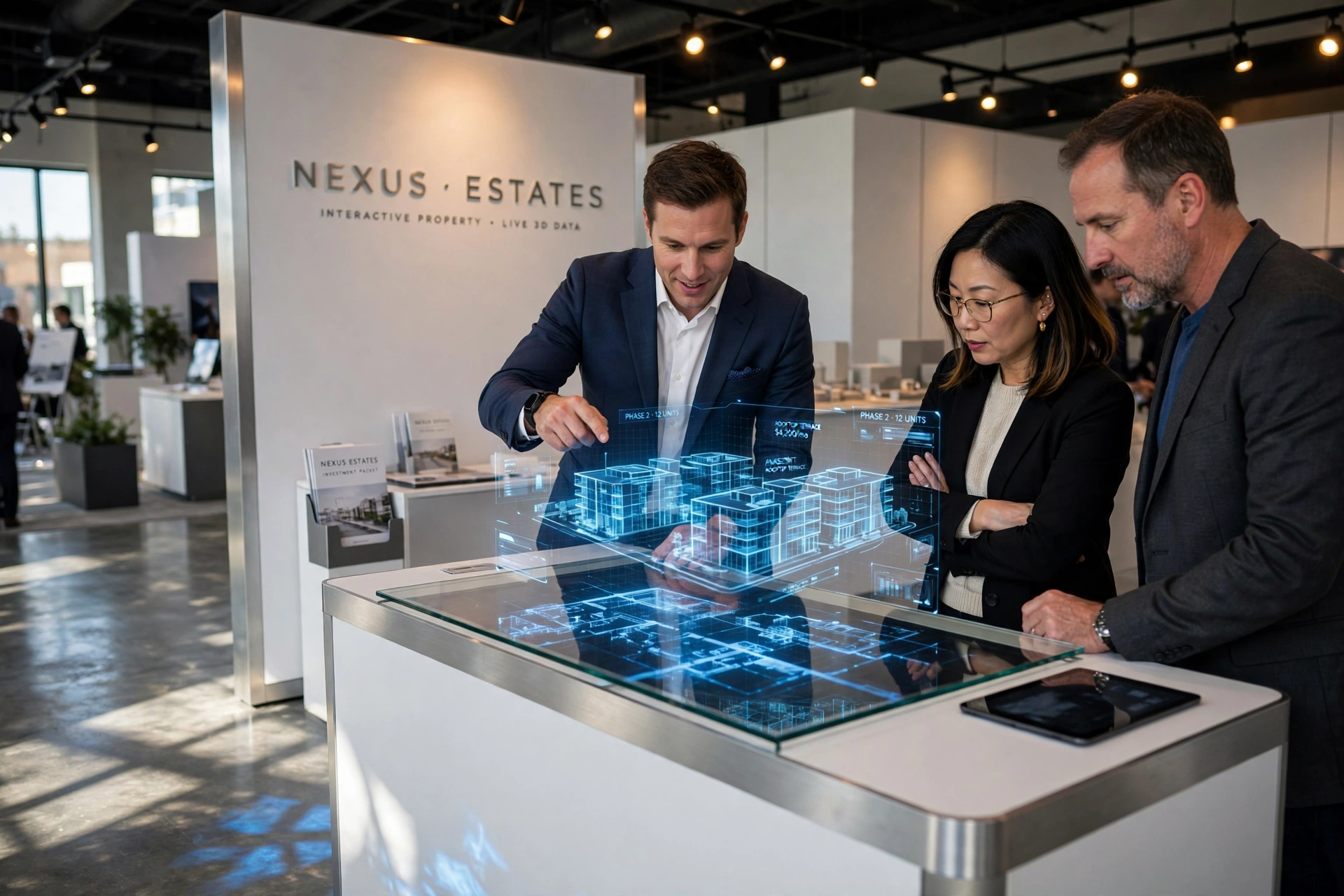 luxury real estate sales showroom modern