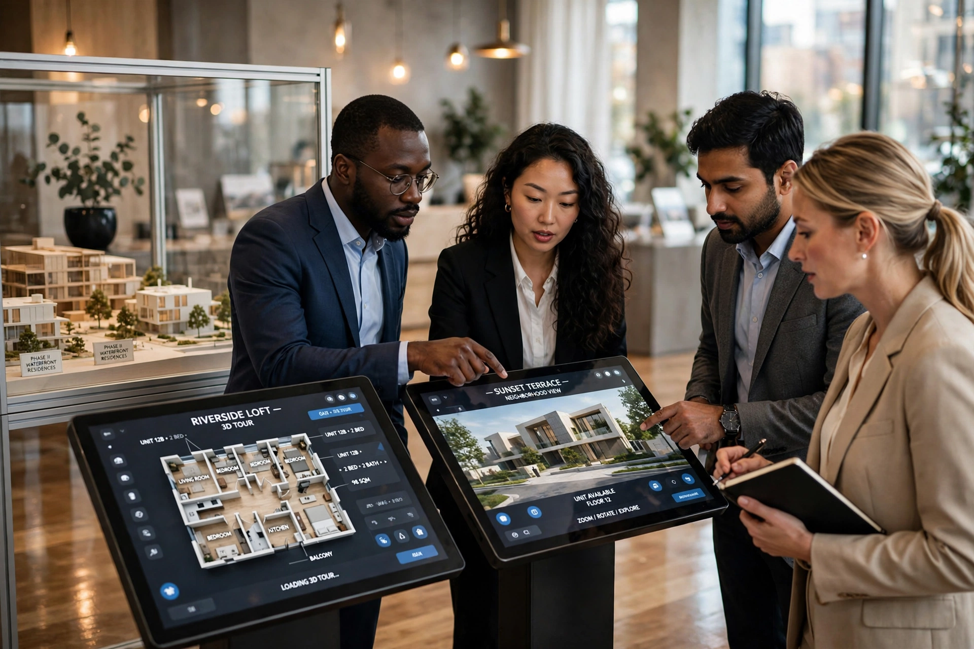 luxury real estate sales showroom modern