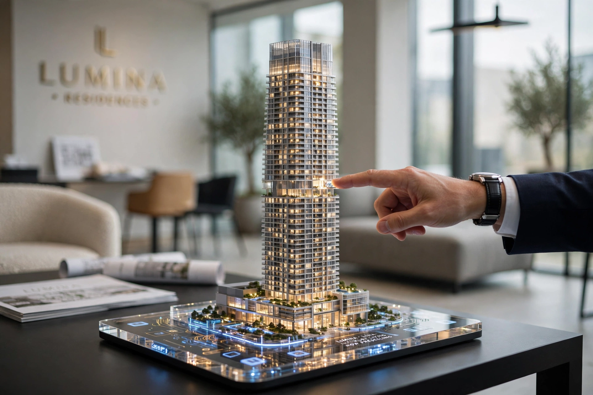 3D architectural model touchscreen display
