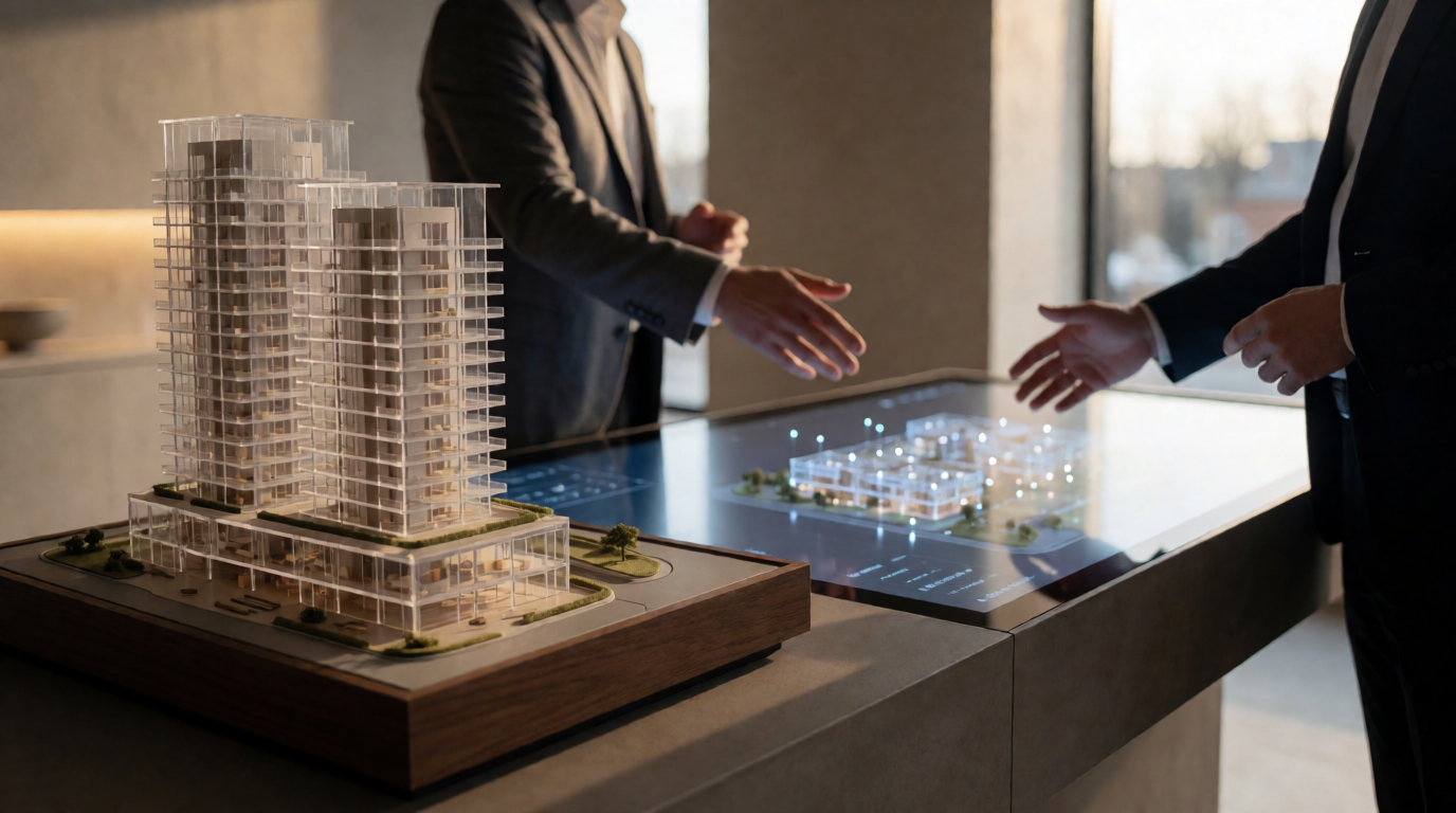 3D architectural model touchscreen display