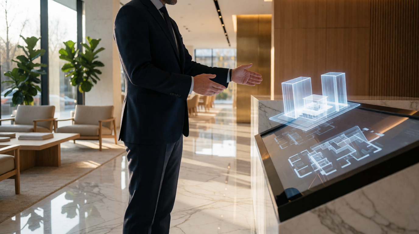 luxury real estate sales showroom modern