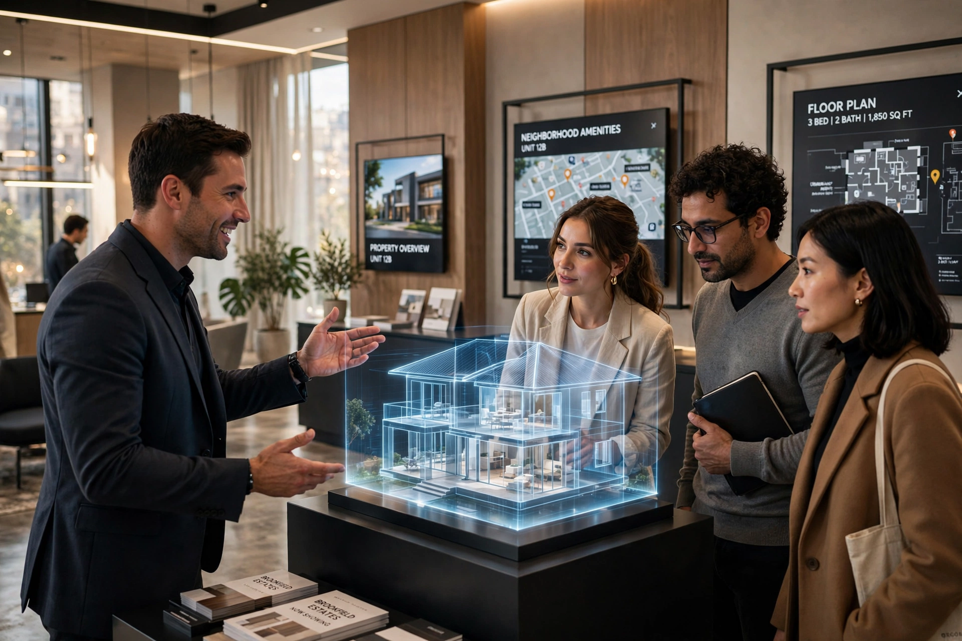 luxury real estate sales showroom modern