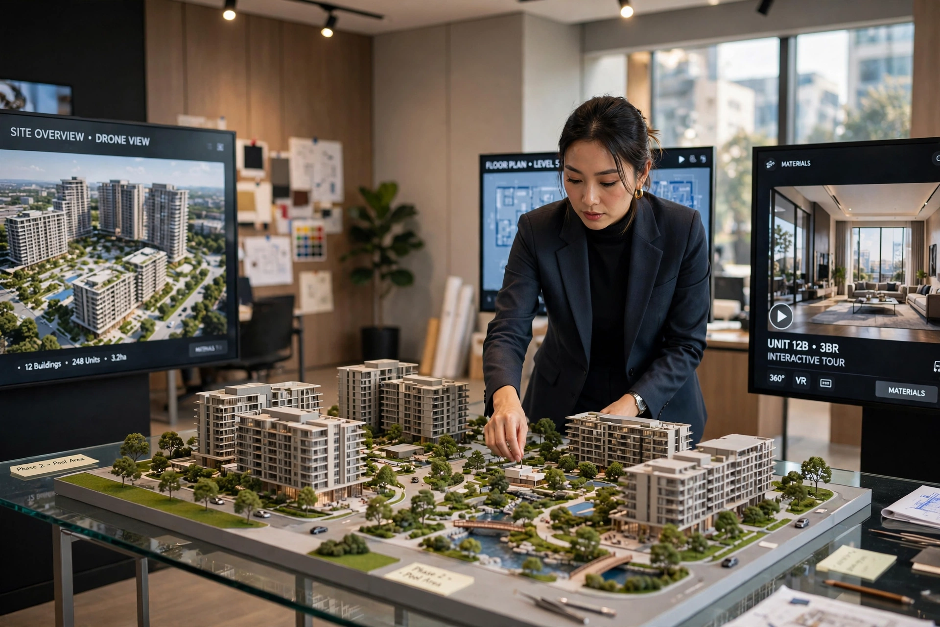 3D architectural model touchscreen display