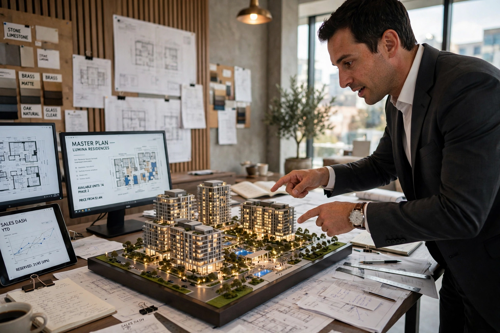 3D architectural model touchscreen display