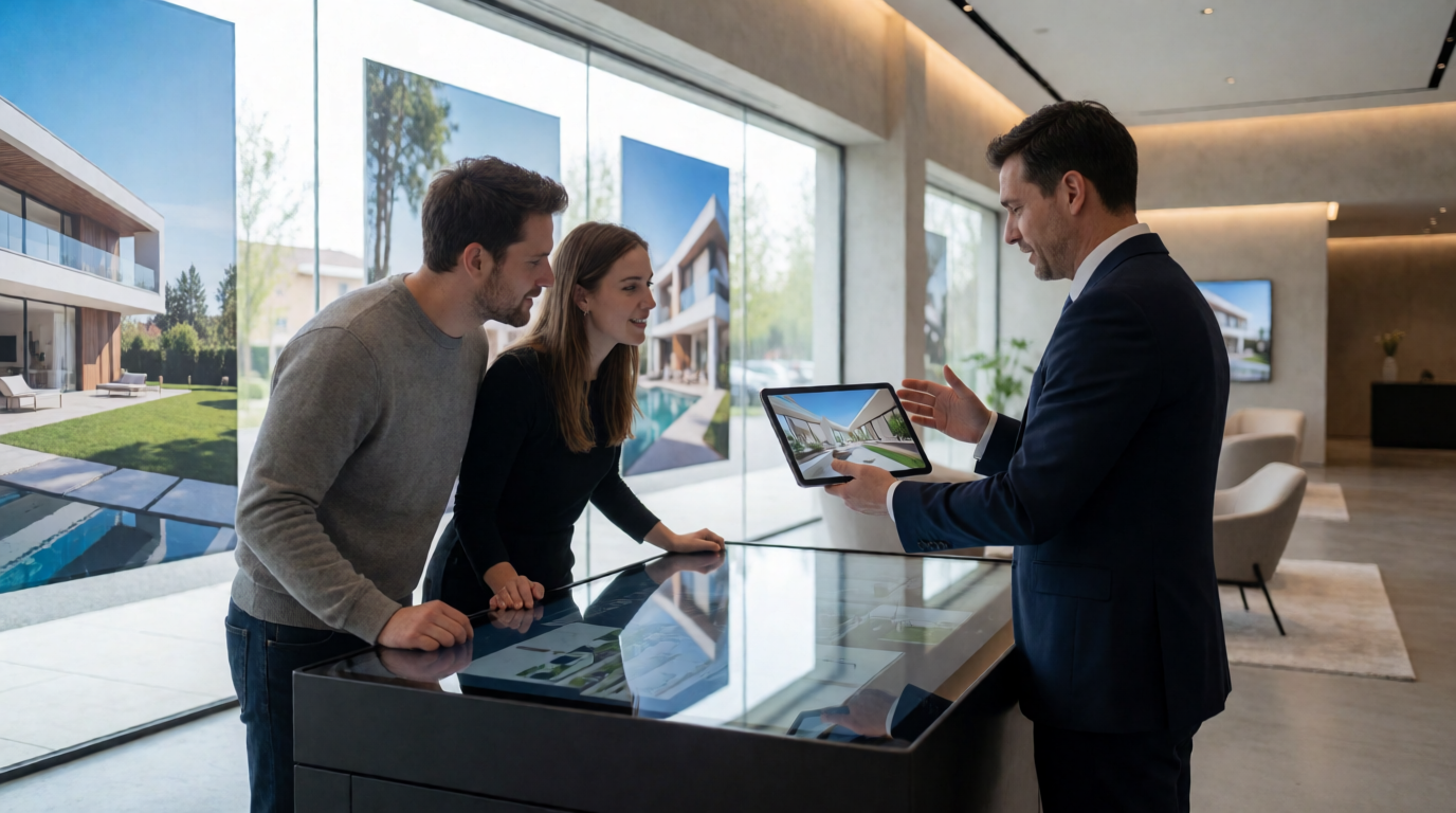 luxury real estate sales showroom modern