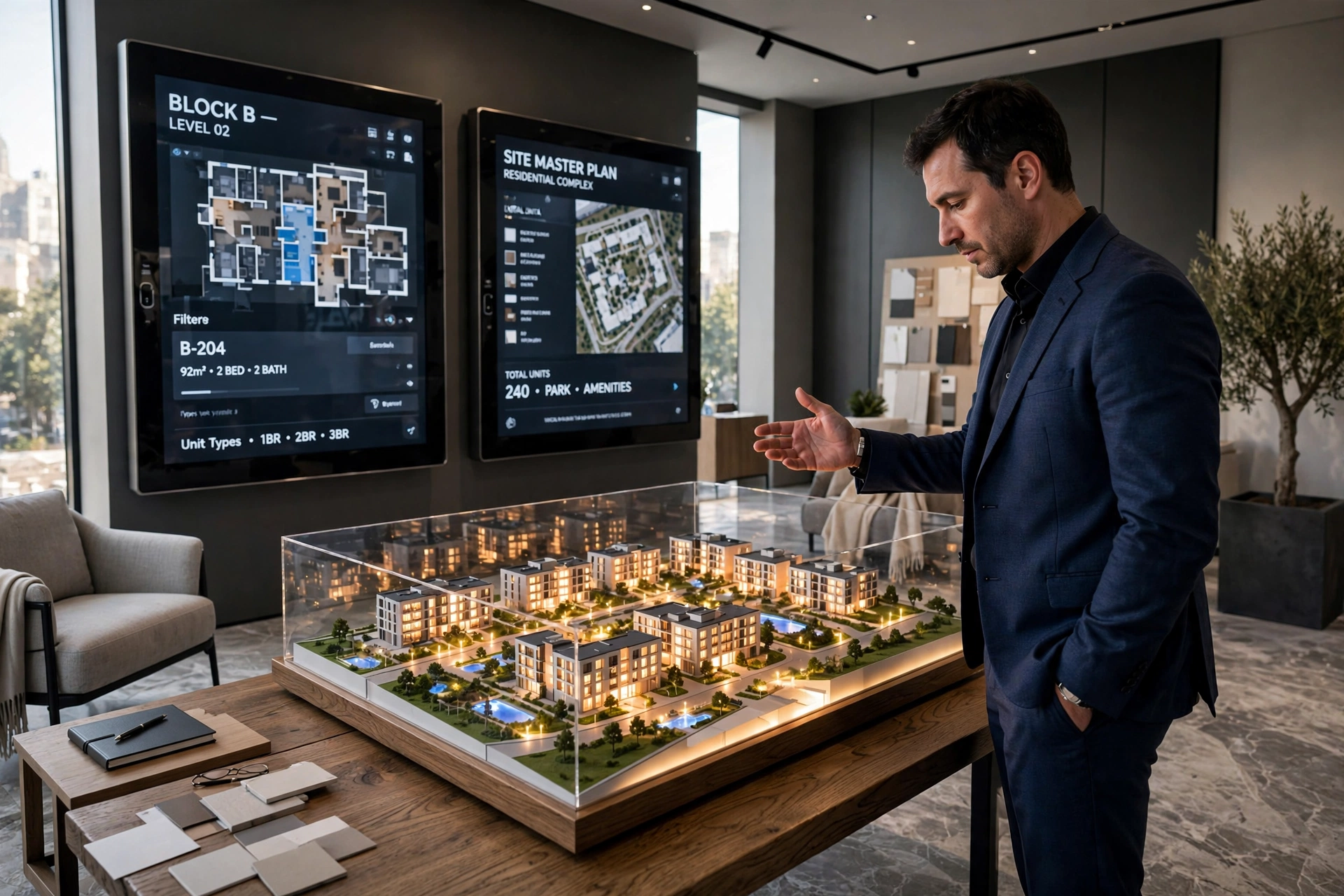 3D architectural model touchscreen display