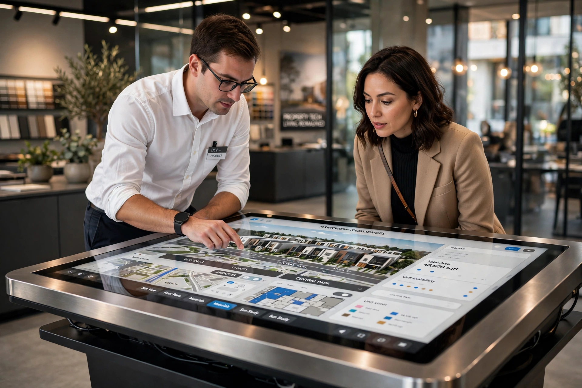 3D architectural model touchscreen display