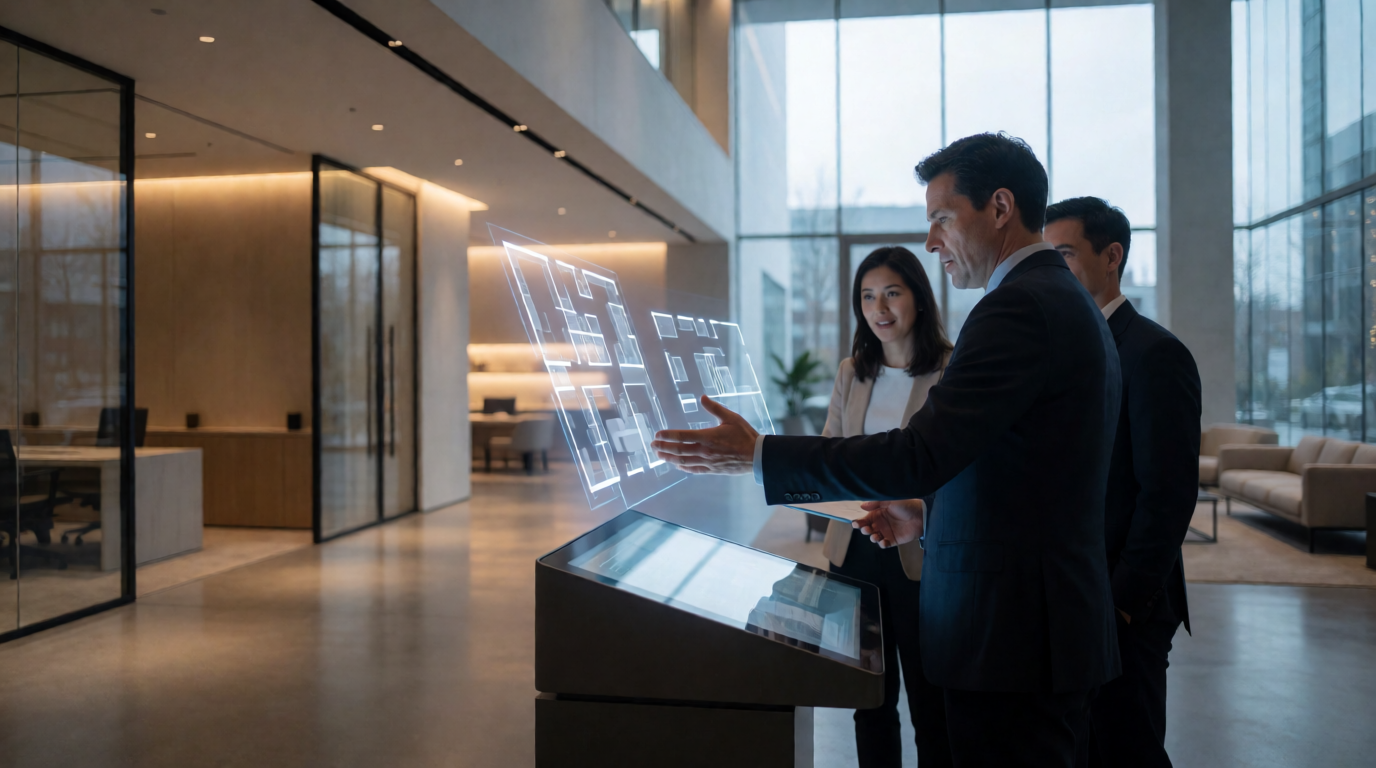 luxury real estate sales showroom modern