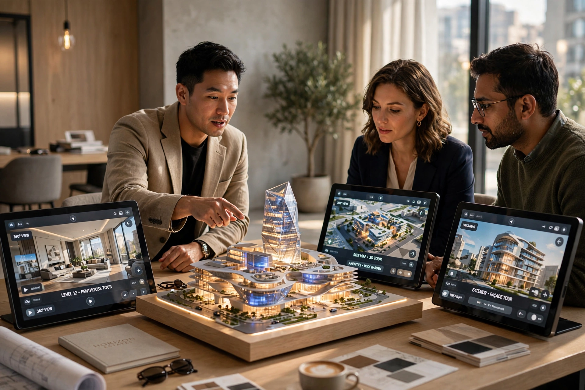 3D architectural model touchscreen display