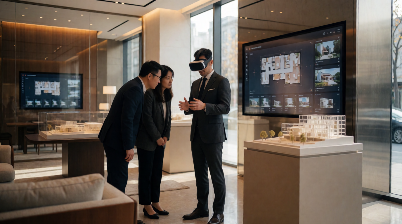 luxury real estate sales showroom modern