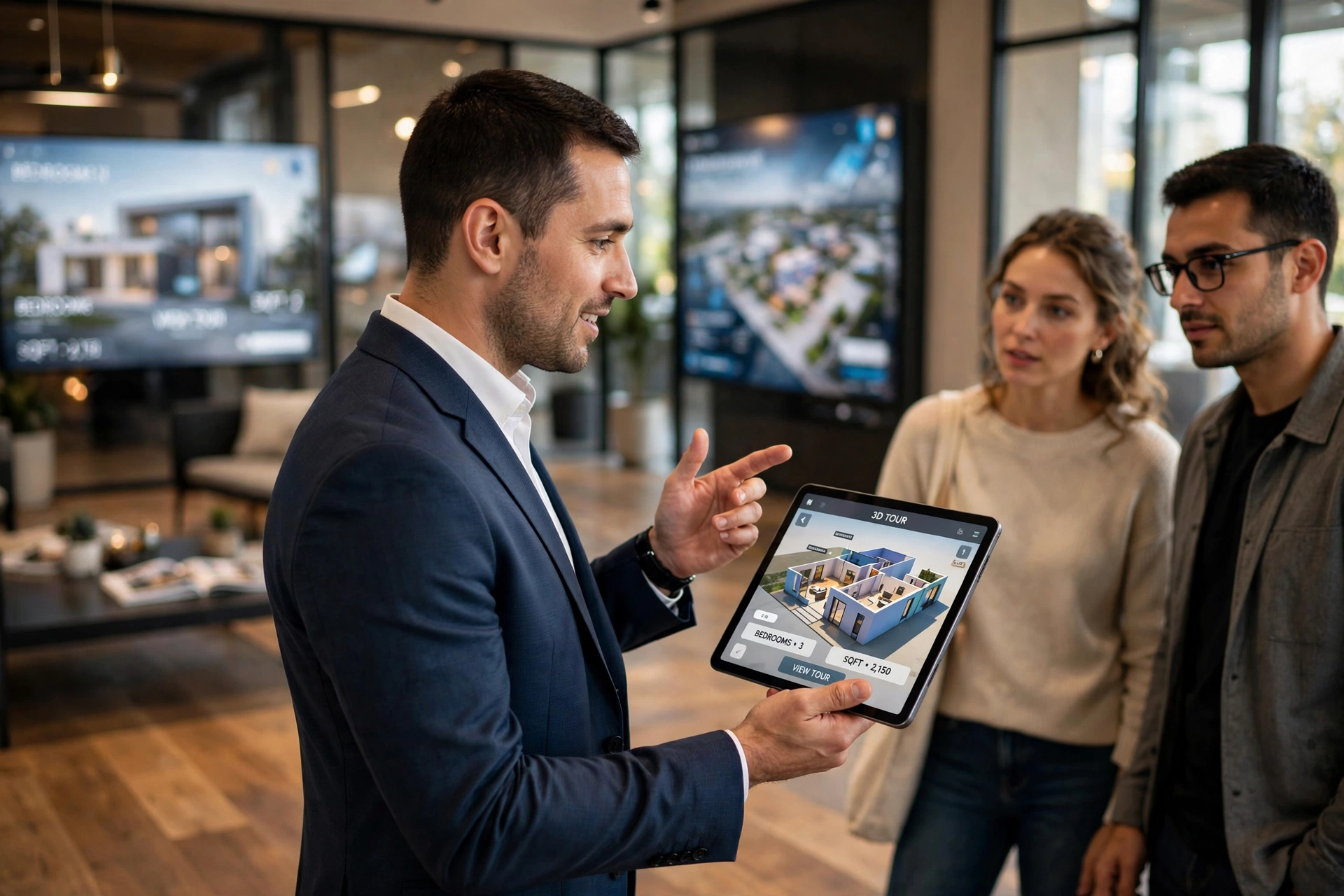 luxury real estate sales showroom modern