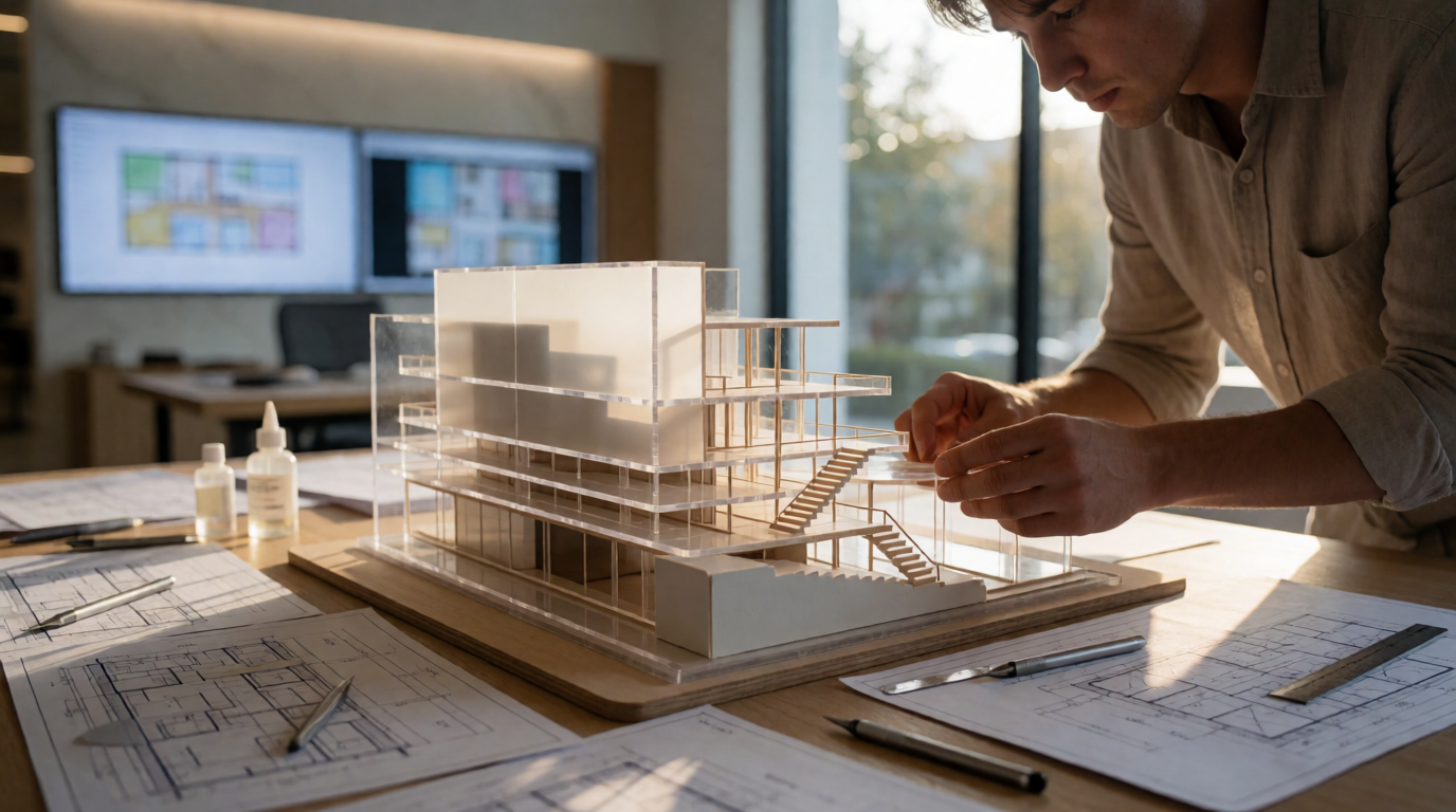 3D architectural model touchscreen display