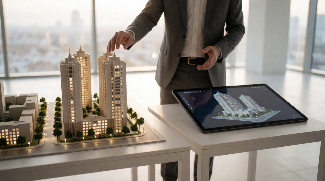 3D architectural model touchscreen display