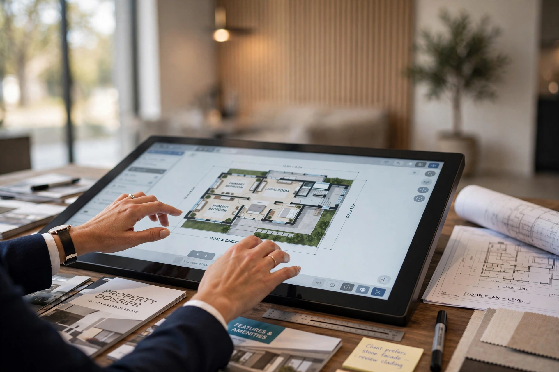 3D architectural model touchscreen display
