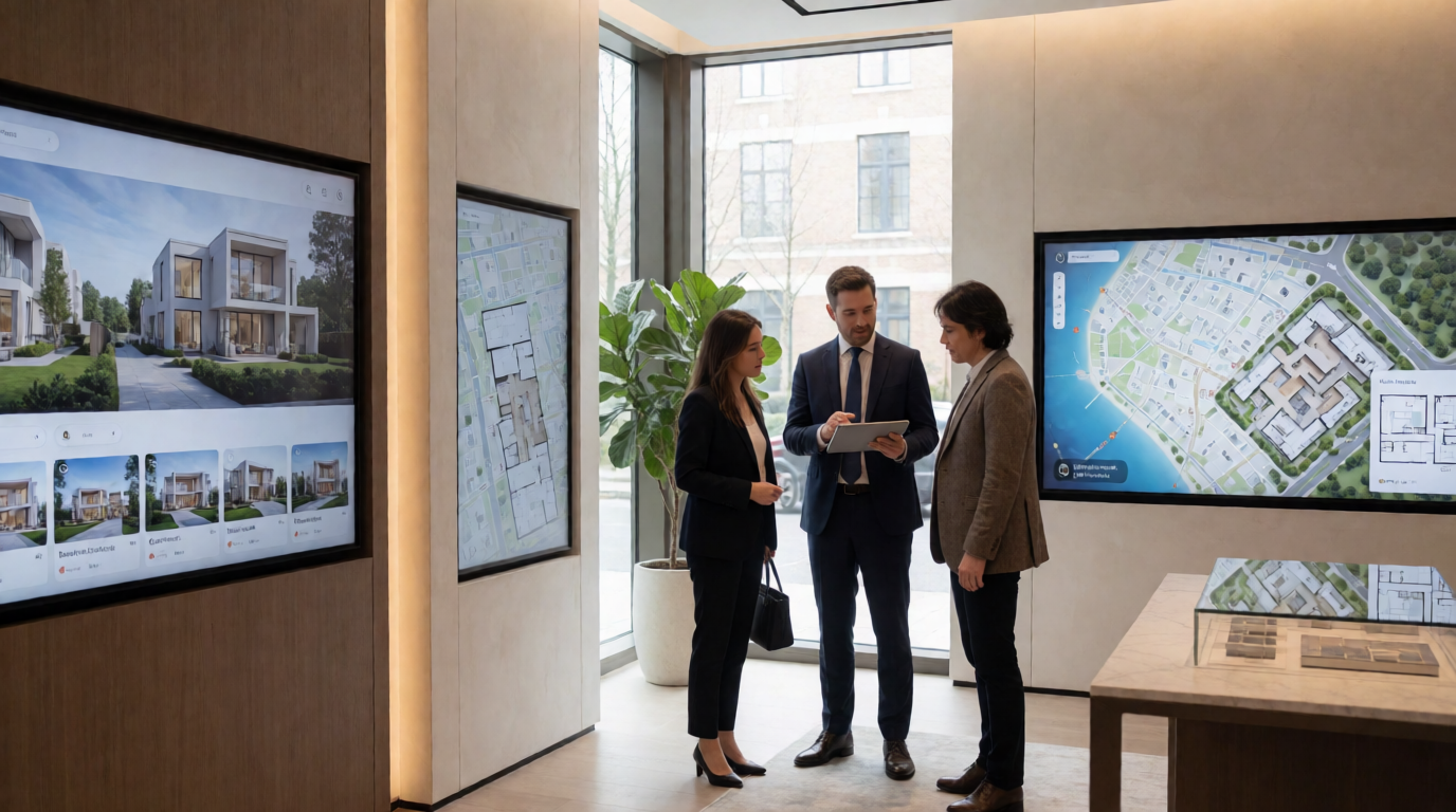 luxury real estate sales showroom modern