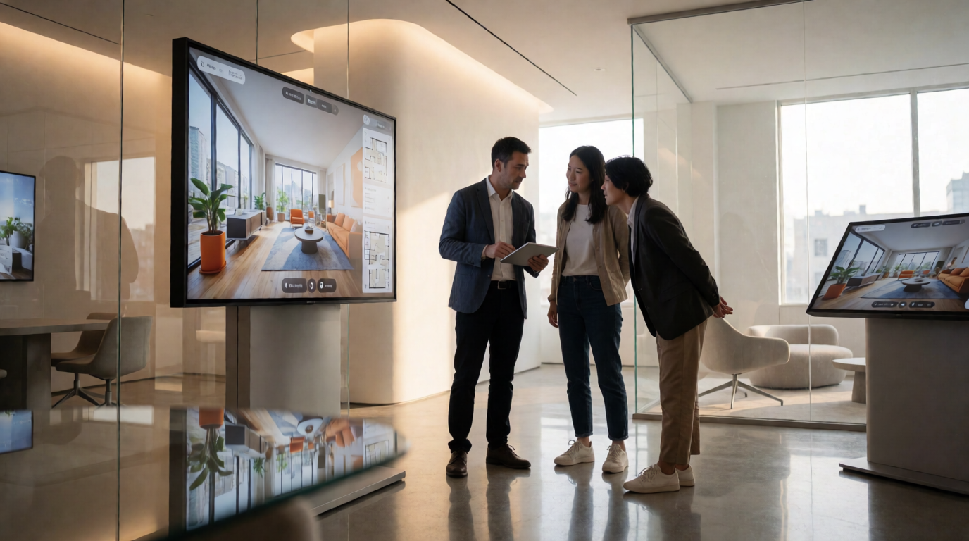 luxury real estate sales showroom modern