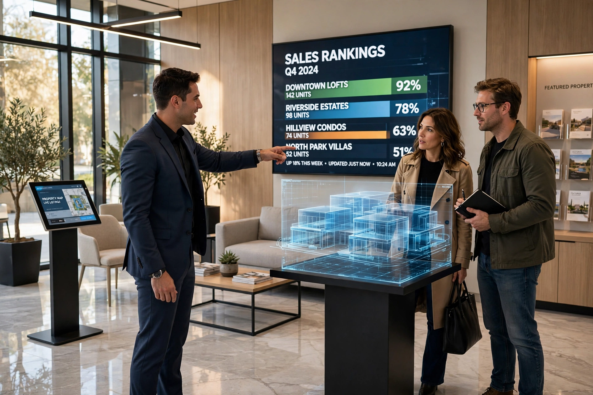 luxury real estate sales showroom modern