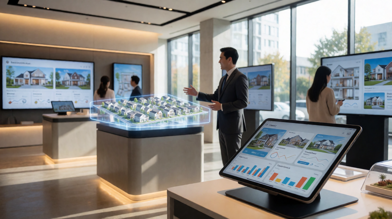 luxury real estate sales showroom modern