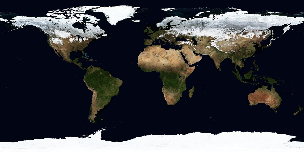 world, map, geography, world map, land, satellite image, satellite map, continents, climate zones, winter, earth