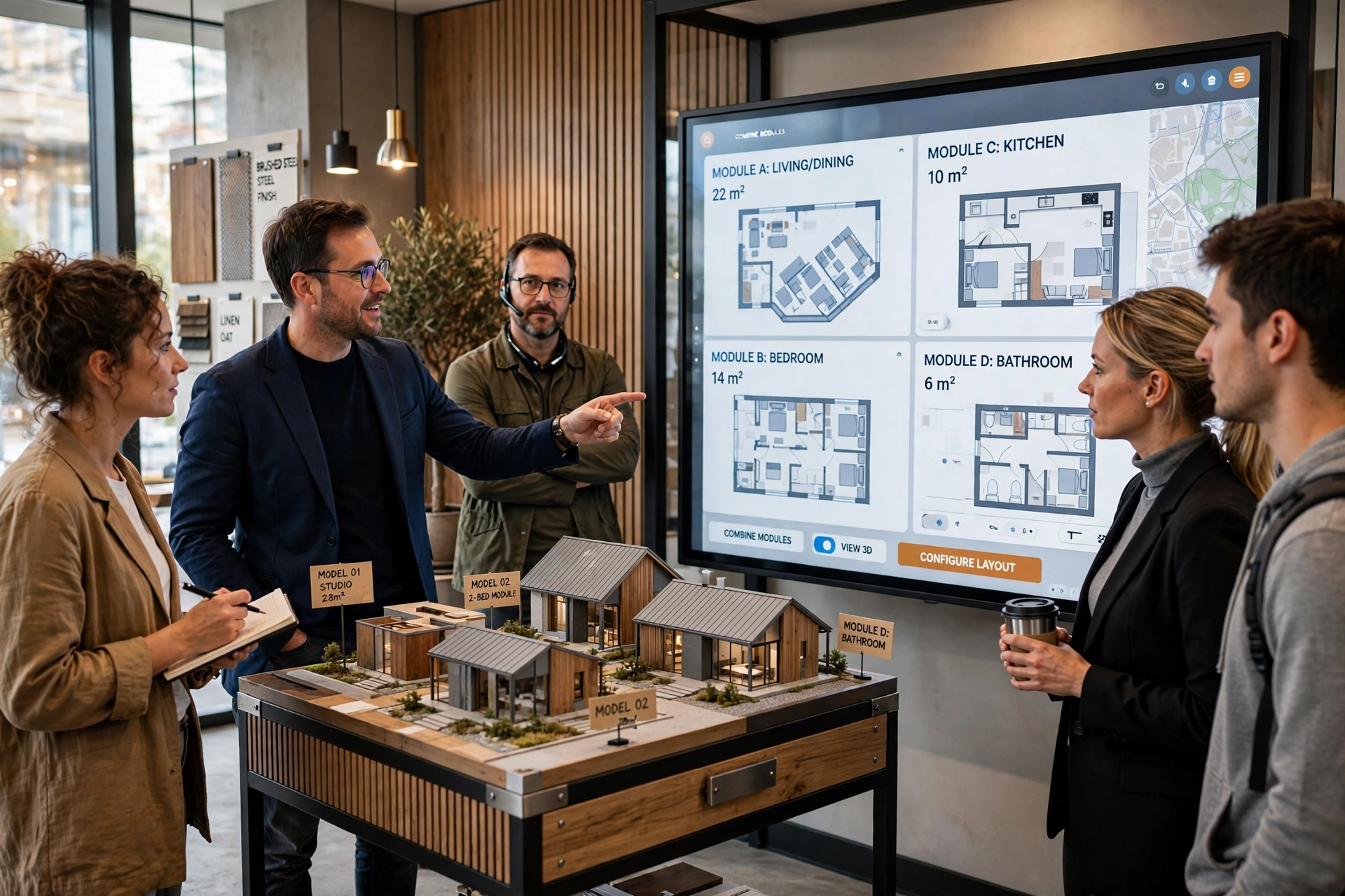 luxury real estate sales showroom modern