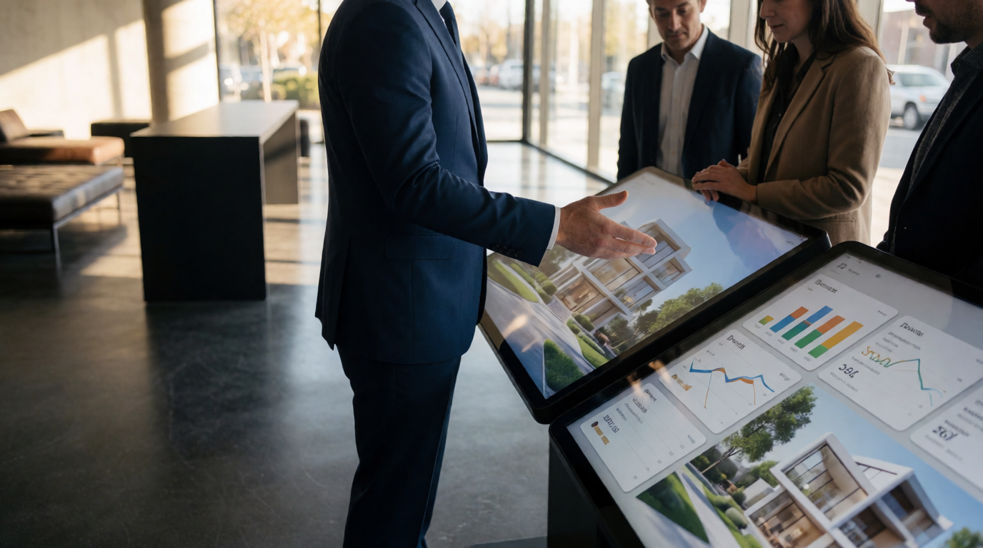 luxury real estate sales showroom modern