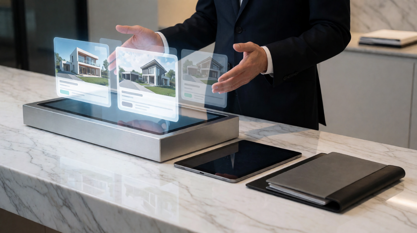 luxury real estate sales showroom modern