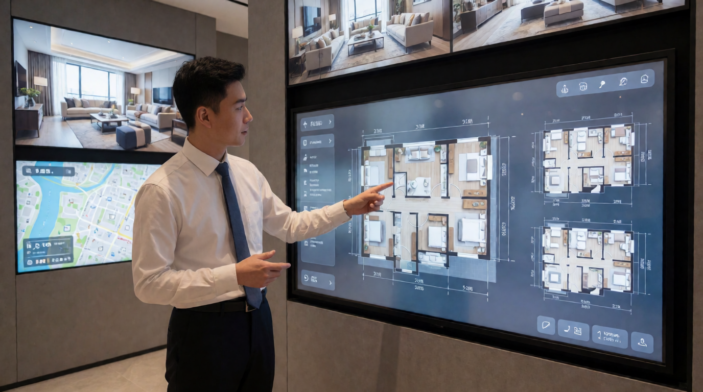 luxury real estate sales showroom modern