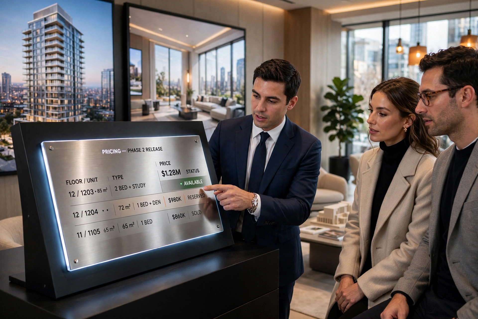 luxury real estate sales showroom modern
