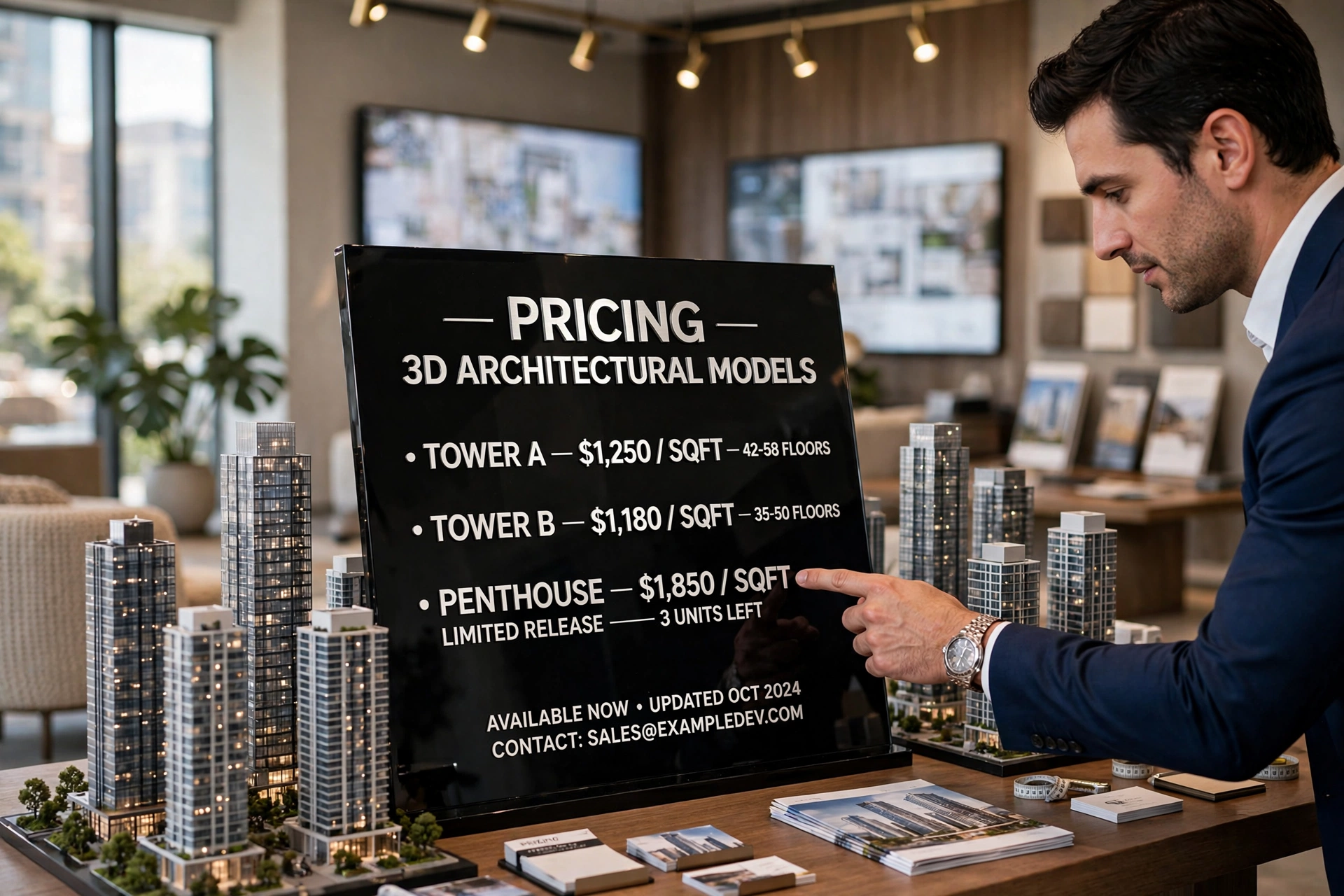 3D architectural model touchscreen display