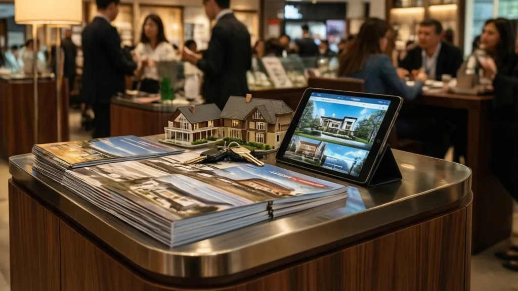 luxury real estate sales showroom modern