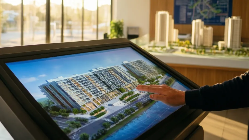 3D architectural model touchscreen display