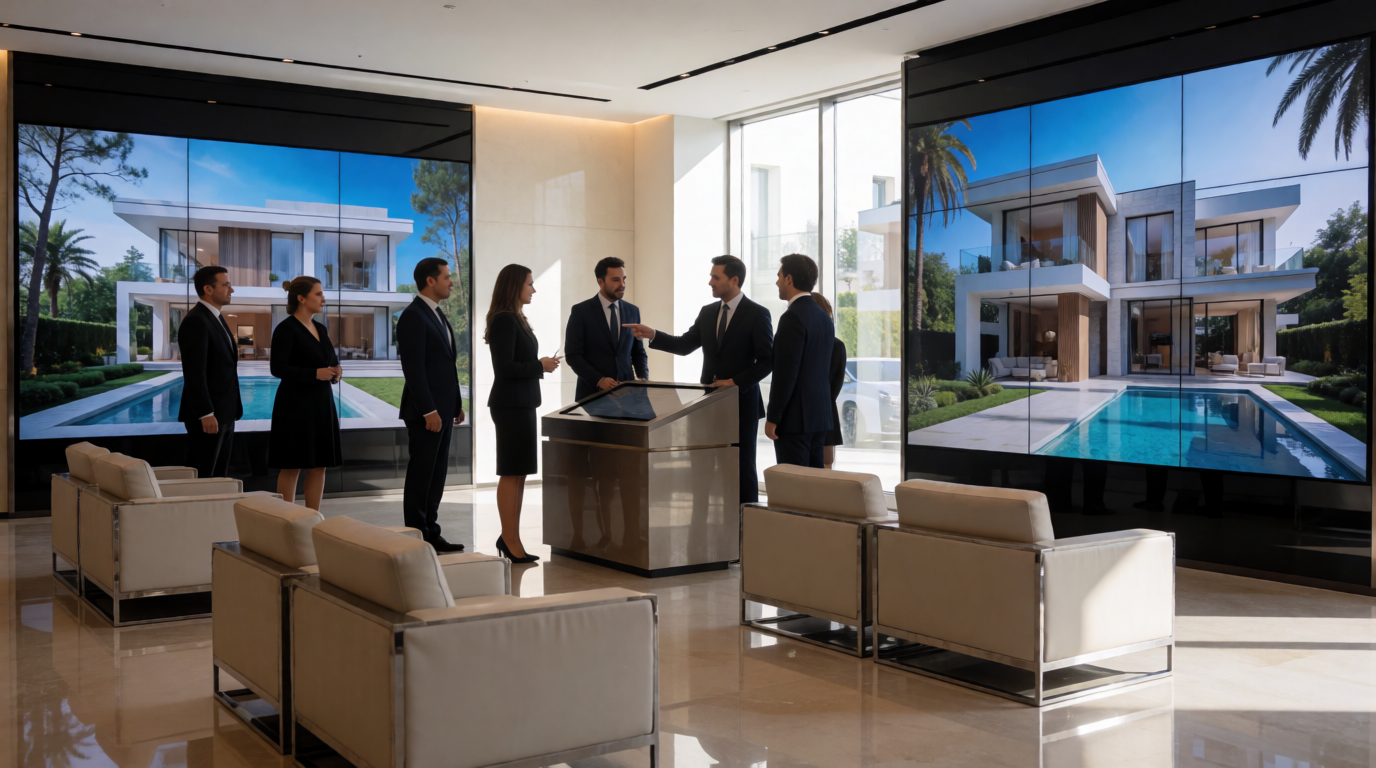 luxury real estate sales showroom modern