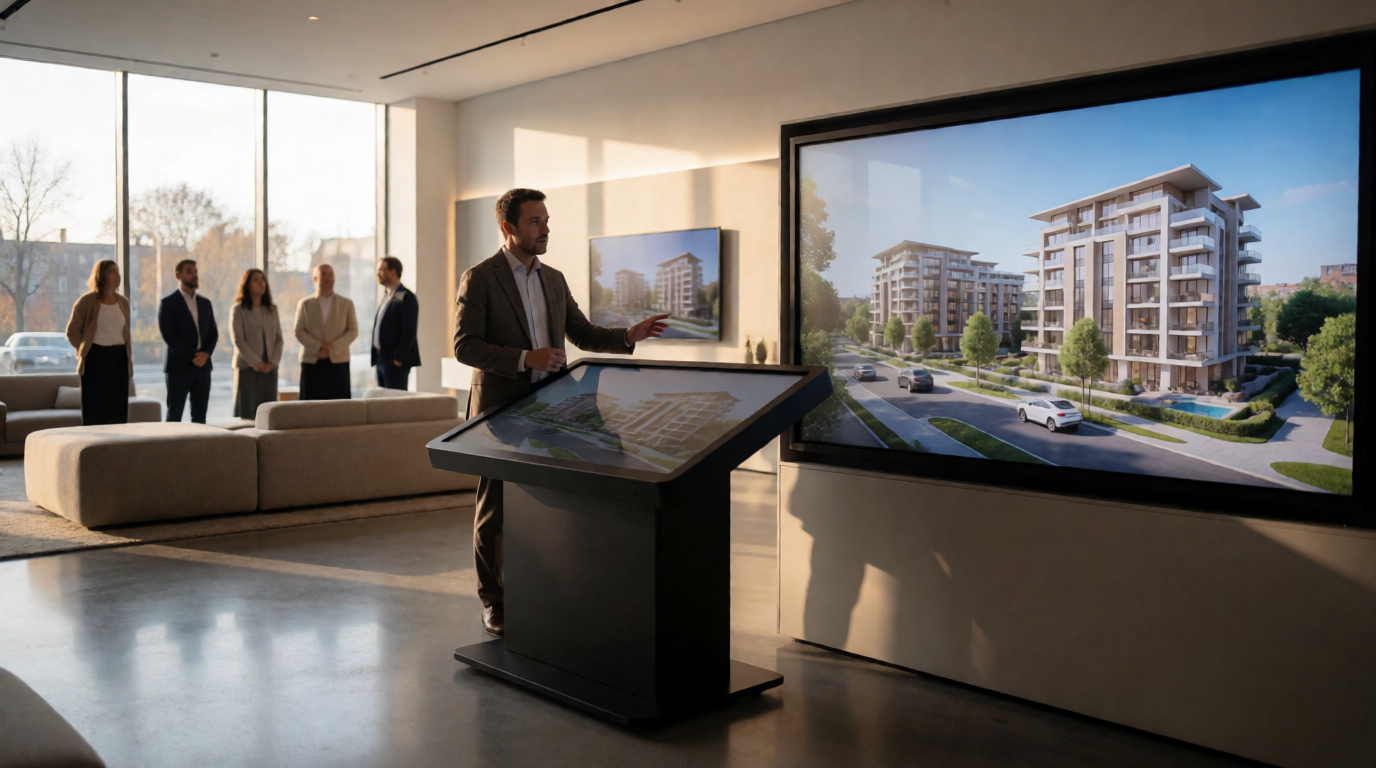 luxury real estate sales showroom modern