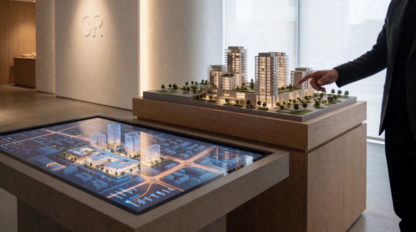 3D architectural model touchscreen display