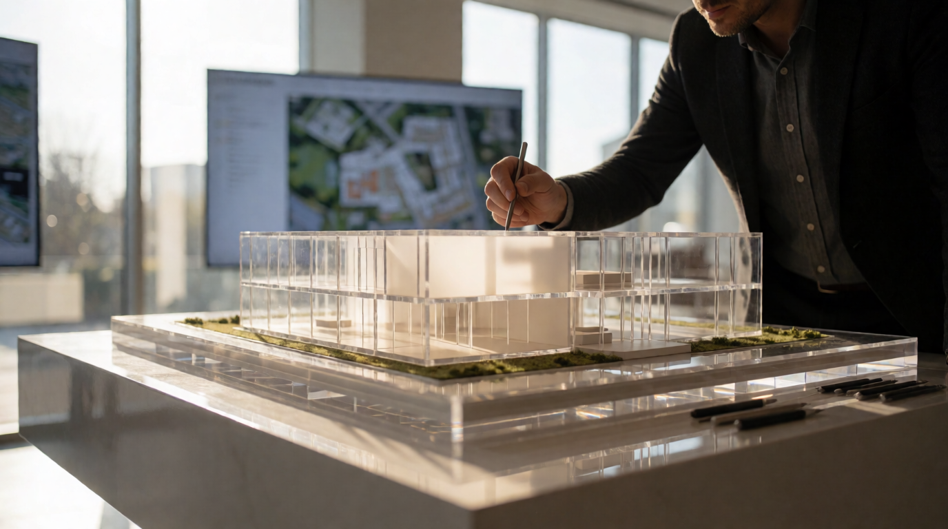 3D architectural model touchscreen display
