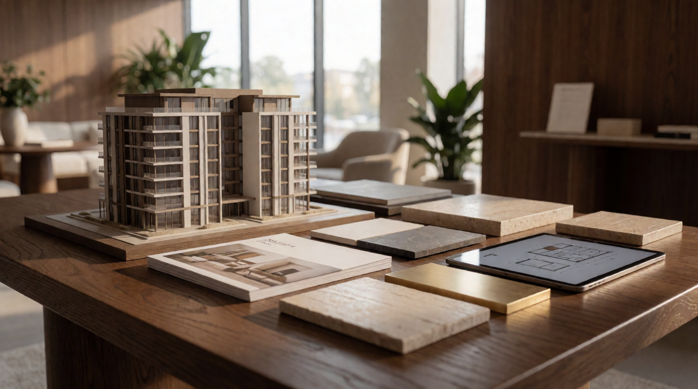 luxury real estate sales showroom modern