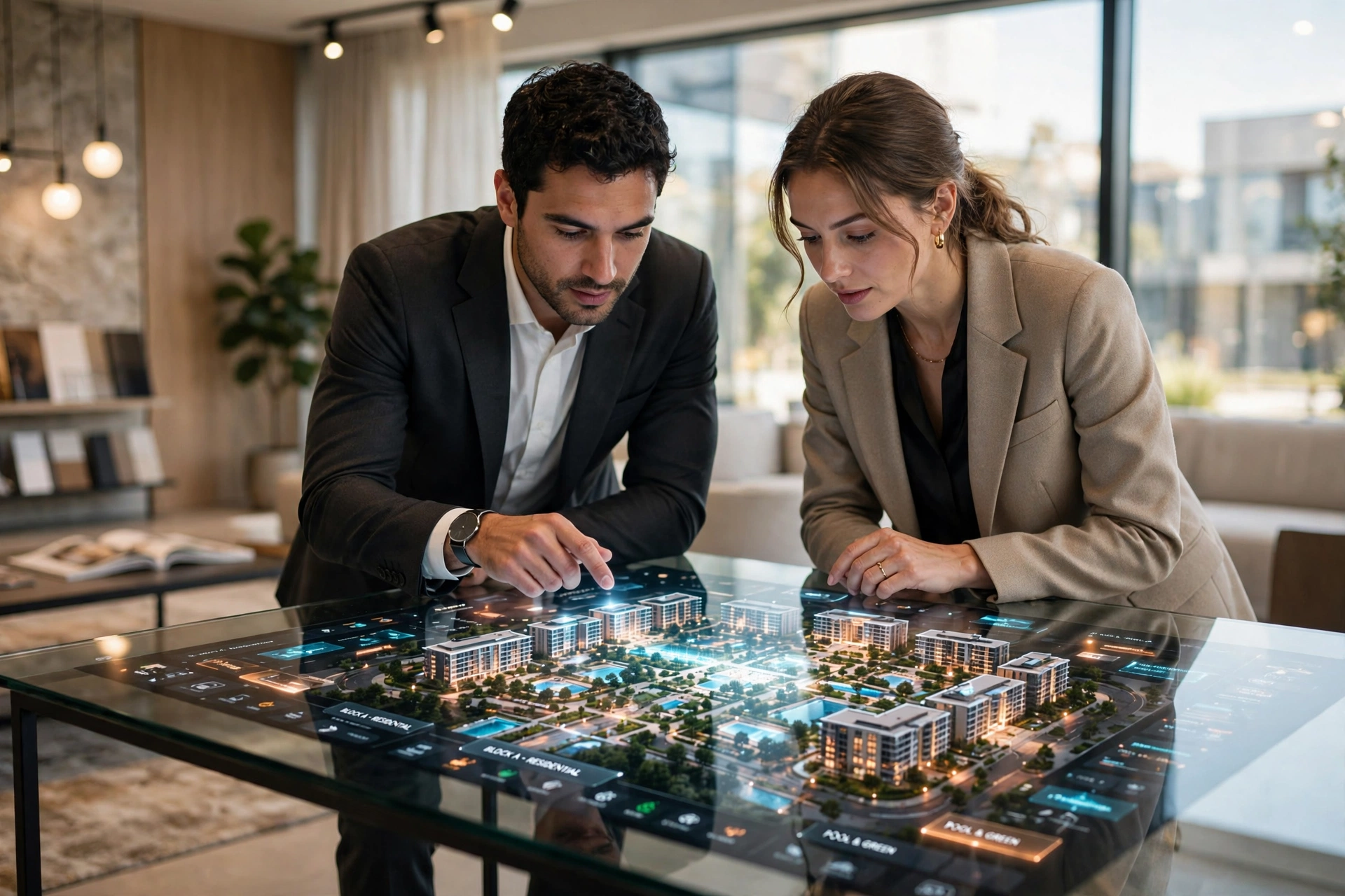 3D architectural model touchscreen display