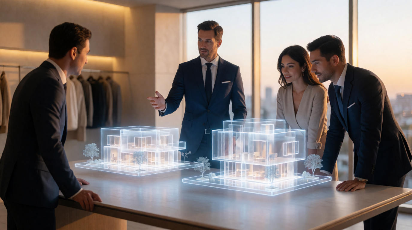 luxury real estate sales showroom modern