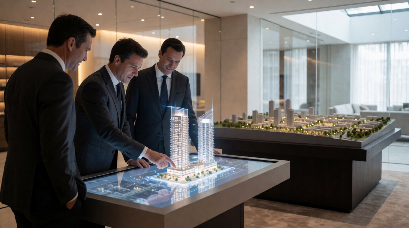 3D architectural model touchscreen display