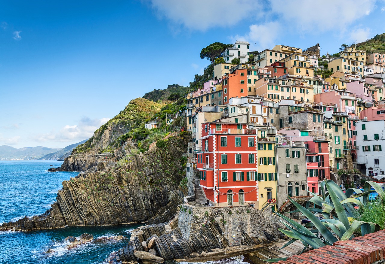 coastal, village, sea, cliffs, steep, tower house, colorful, wharf, path, popular, nature, tourist, destination