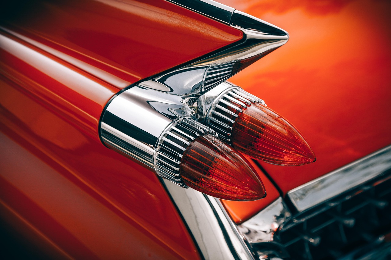 car, classic, tail lights, brake lights, old, red car, car rear, vehicle, transportation, automobile, automotive, car wallpapers, close up, chrome, retro, vintage