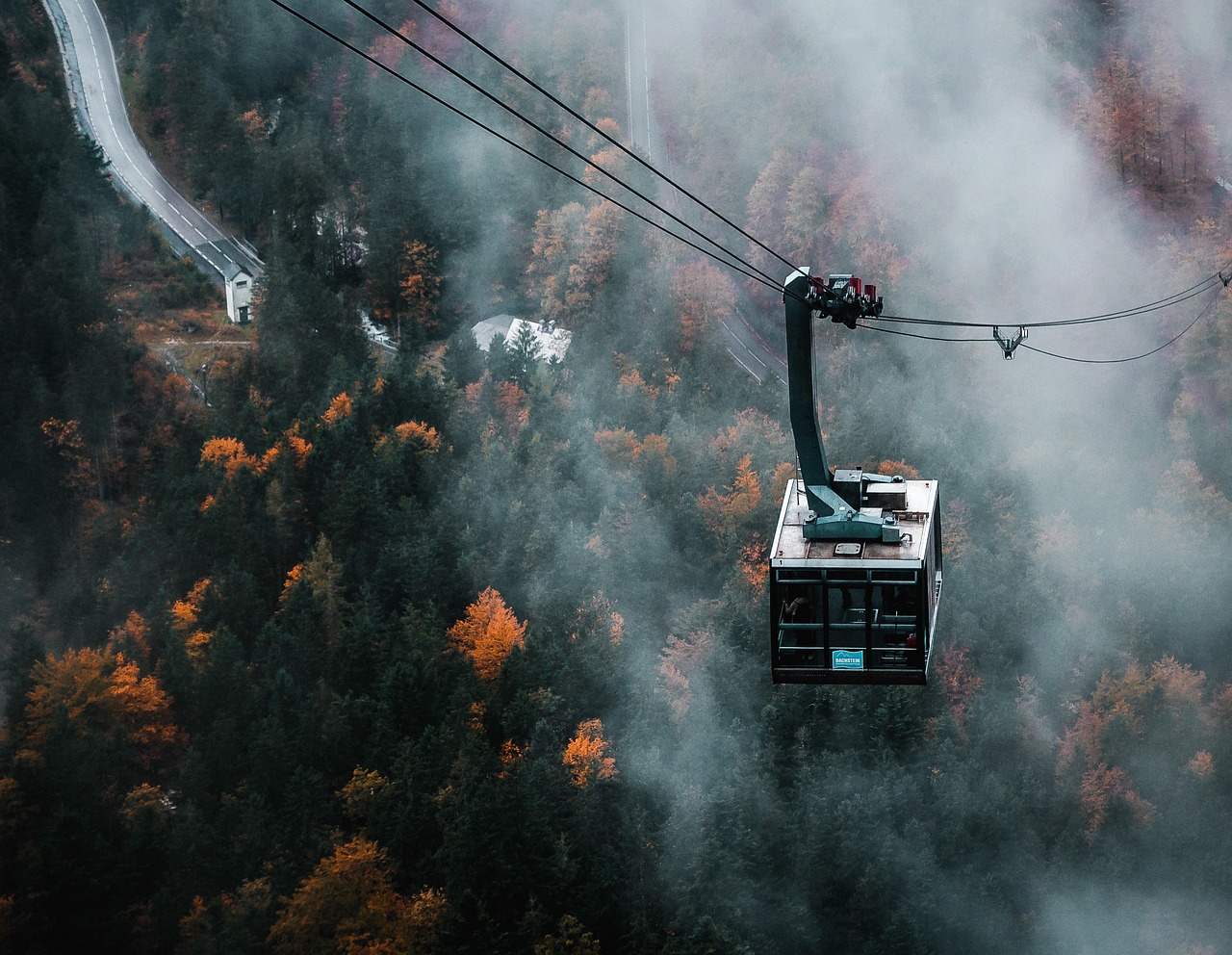cable car, dare, nature, rope, fall, mountains, alps, transport, tourism, austria, autumnal, dachstein, upper austria, autumn, carriage