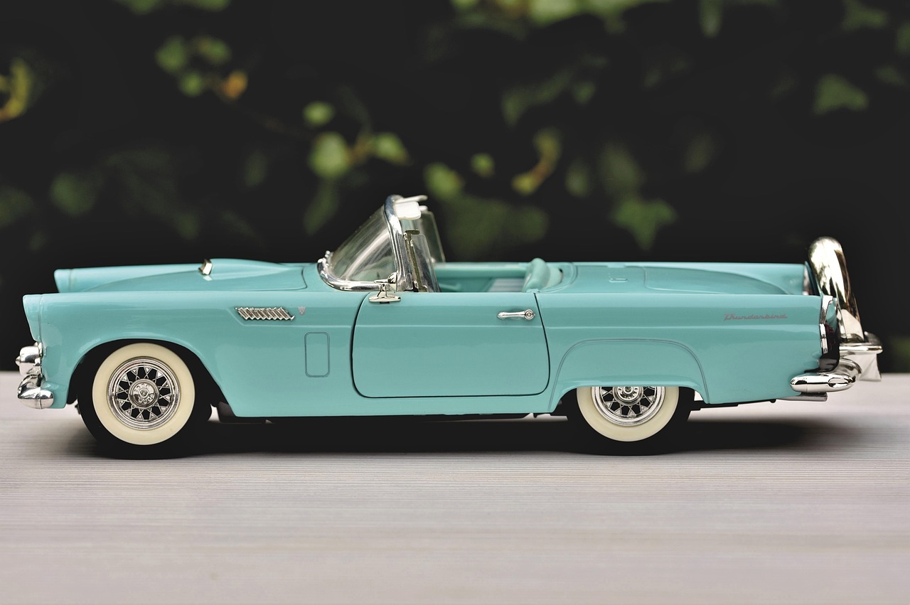 model car, ford, ford thunderbird, automobile, old, toy car, usa, america, model, diorama, convertible, classic, antique car, ford, toy car, toy car, toy car, toy car, toy car