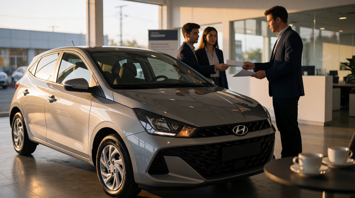 used car dealership showroom comprar hyundai hb20 financiado