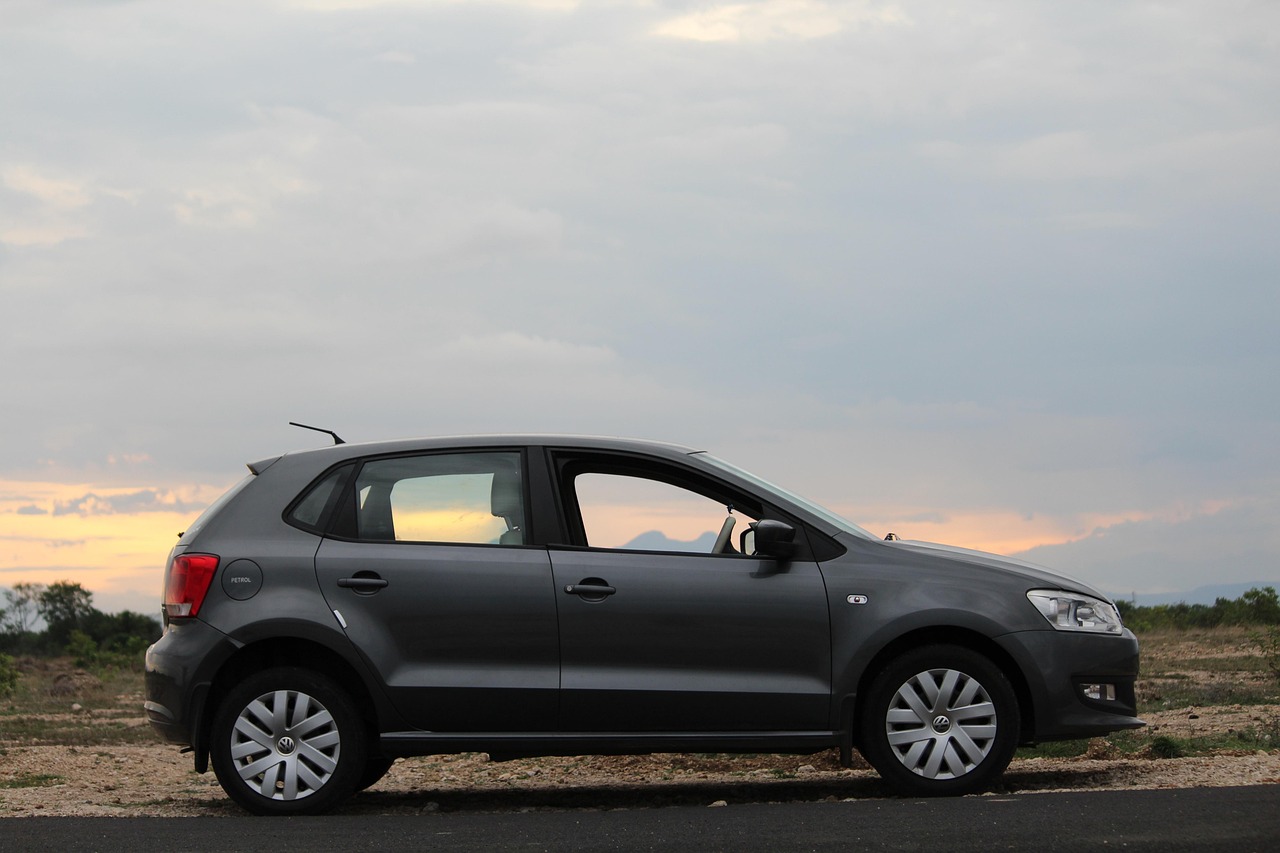 car, vehicle, wheels, nature, polo, car wallpapers, volkswagen, sunset, roadside, sky, evening