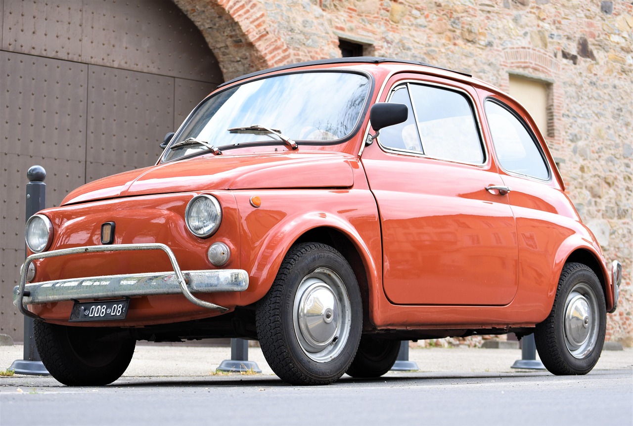 fiat 500, car wallpapers, car, vintage, fiat, auto, automobile, vehicle, orange car, classic, oldtimer, nostalgia, old, nostalgic, retro