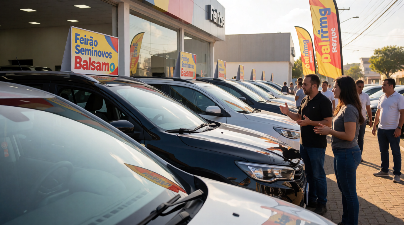 used car dealership showroom feirao seminovos balsamo rio