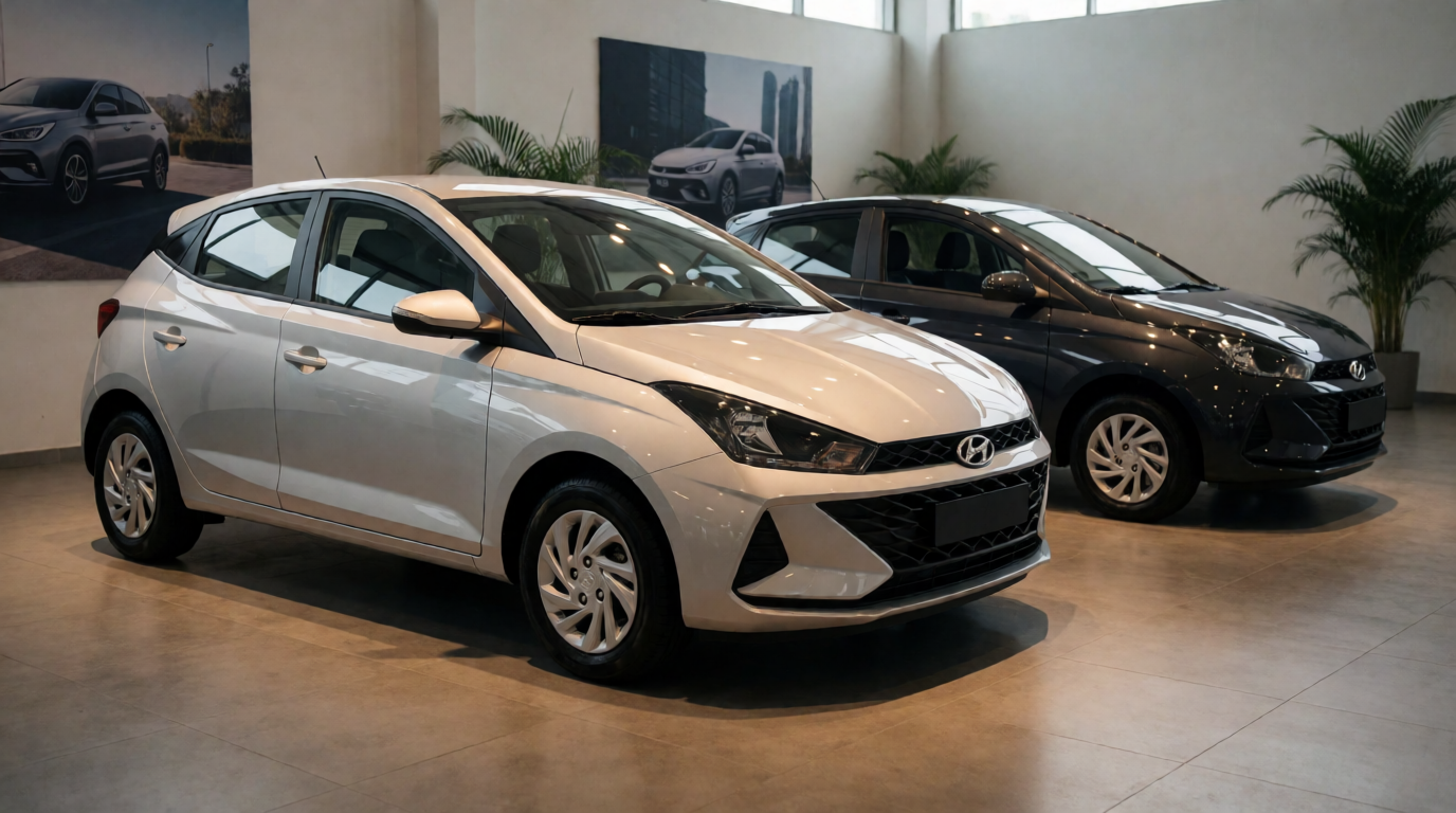 used car dealership showroom hyundai hb20 ou concorrente